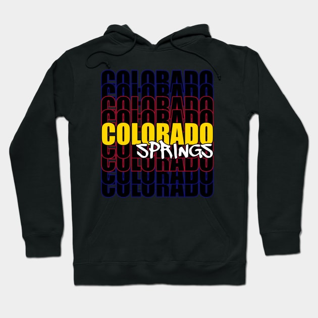 Colorado Springs Typography Flag Hoodie by That5280Lady